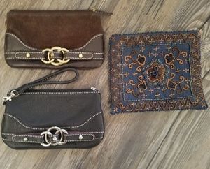 Bundle Leather wristlet, clutch, beaded clutch